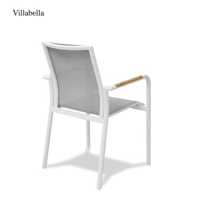 China Easy Carry Outdoor Terrace Restaurant Dining Chair Patio Garden Set Outdoor Furniture Aluminum Sling Chairs for sale