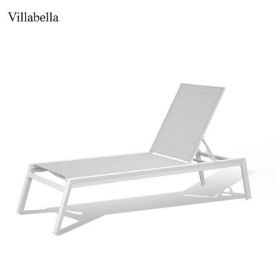 China Sunbed Single Day Sunbed Aluminum Poolside Sun Lounger Chair UV Resistant Pool Furniture Outdoor Lounger for sale