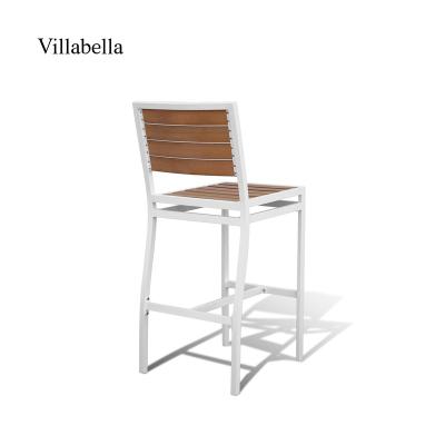 China Outdoor Durable Garden Stable Modern Outdoor Armless Deck Barstools Wooden Furniture Frame Leisure Referee Chair Aluminum Bar for sale