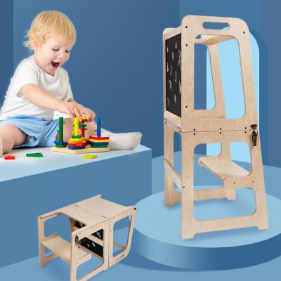 China Kitchen Adjustable Step Stools (Height) Kids Learning Tower Montessori Practice Height Adjustable Stool Kids Foldable Study Aid Tower for sale