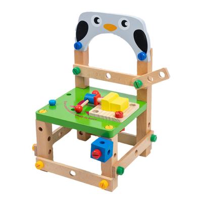 China Wooden Toys Montessori Functional Chair Educational Montessori Toys Assembly Juguetes Children Wooden Chair Montessori Materials DIY Tools & Toys ' for sale