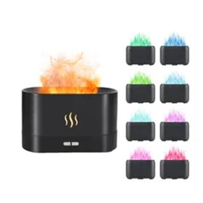 China Portable 180ml Electric Car Usb Perfume Oil Aroma Diffuser Drop Shipping RGB Fire Flame Air Humidifier for sale