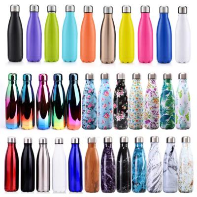 China Sustainable Water Bottle 304 Stainless Steel Logo Cola Shape Sport Insulated Double Wall Custom Water Bottle for sale