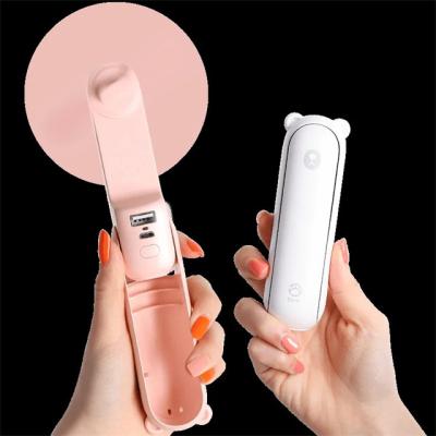 China Foldable Portable Handheld Large Capacity Small Fan Mini Folding Small Usb Backup Power Bank Fan for sale