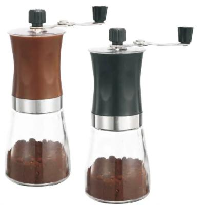 China Custom Coffee Grinder Home Mill Portable Glass Mini Small Hand Mill Manual Hotel Logo Premium Acrylic Burr Espresso Grinder for sale