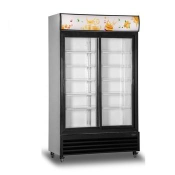 China Refrigerador de cristal vertical comercial de la exhibición de la bebida de la puerta del supermercado en venta