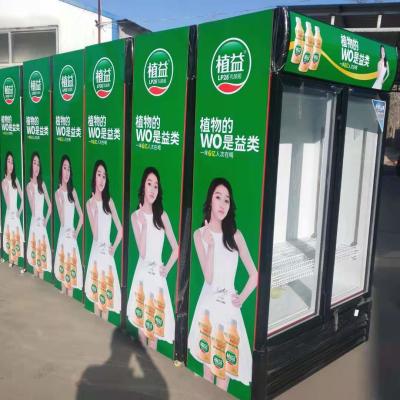 China Refrigerador más fresco comercial del soporte de exhibición de la bebida de la exhibición de las puertas dobles en venta