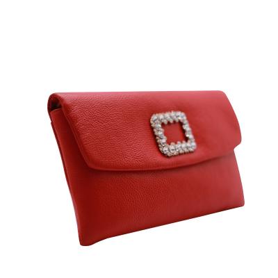 China 2021 OEM High Quality Customized Women's Clutch Bag With Crystal Diamond Sling Shoulder And Cross - Red Body Purses Fashion Ladies Evening Clutch Bag for sale