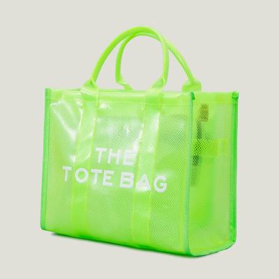 China 2022 Custom Logo Eco-Friendly Gift Manufacturer PVC Transparent Tote Bag Waterproof Reusable Customized Grocery Store for sale