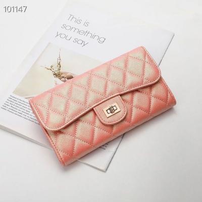 China Other Wholesale 2021 Genuine Leather Purses For Women Luxury Caviar Whip Ladies Long Wallet for sale