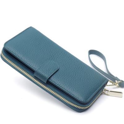 China The Other 2021 Wholesale Purse Card Holder Large Capacity Genuine Leather Clutch Bag For Lady Multifunctional Women's Wallet Along for sale