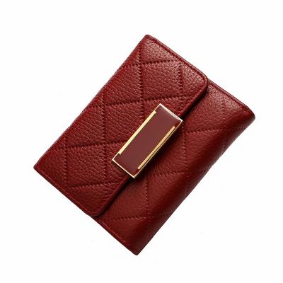 China Wholesale 2021 New RFID Genuine Leather Short Wallet For Fashion Multi Functional Luxury Ladies Purse Card Holder Women Wallet for sale