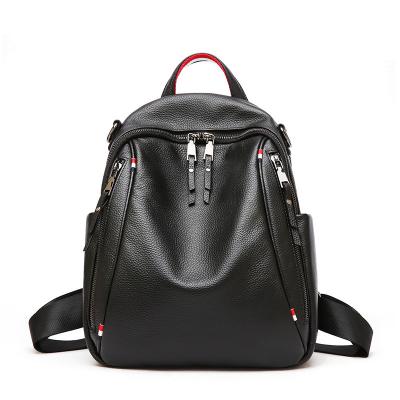 China Waterproof 2021 Wholesale Casual Travel Backpack Genuine Leather Bag For Women Layer First Whip Ladies Luxury Backpack for sale