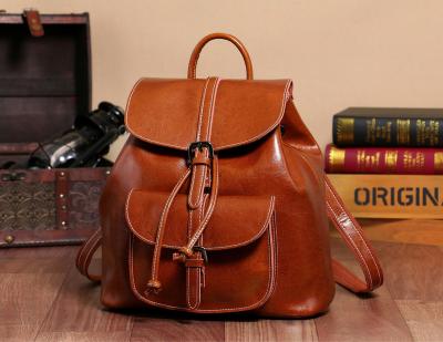 China Women Genuine Leather Anti-theft Waterproof High Quality Zipper Bag Gym Laptop Backpack For Traveling for sale