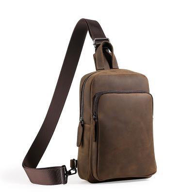 China GENUINE Genuine LEATHER Cow Body Leather Crossbody Handbag For Men Simple Chest Waist Sling Outdoor Shoulder Bag 2022 New for sale