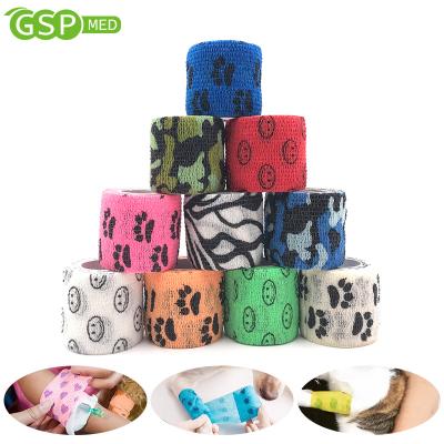 China GSPmed 2022 comfortable China printed cohesive nonwoven manufacturer high quality custom logo medical self-adhesive bandage for sale