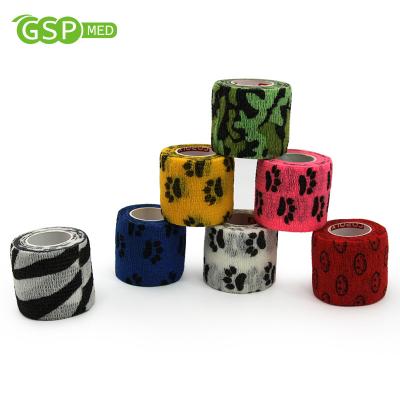 China Personal Care Manufacturer Pet Wrap Printed Elastic Bandage Wrap Pet Recovery Bandage for sale