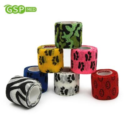 China Personal Care Jungle Camouflage Self Adhesive Medical Printed Flexible Elastic Cohesive Bandage for sale