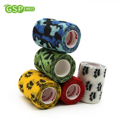 China Paw Pet Dog Elastic Foe Self Adhesive Medical Cohesive Pet Bandage Personal Care Veterinarian Bandage for sale