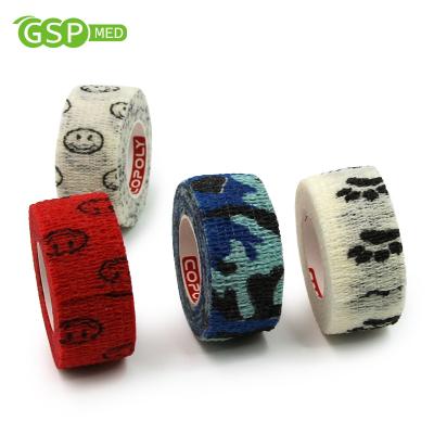 China Personal Care Paw Prints Horse Elastic Latex-Free Multifunctional Colorful Cohesive Bandage for sale