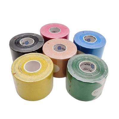 China Sports Protective OEM Accepted Waterproof Cotton Elastic Sports Muscle Treatment Kinesiology Tape for sale