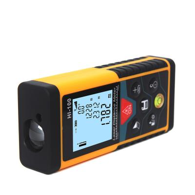 China HIREED Laser Distance Meter 100m Yellow Laser Band Rangefinder WITH HI100 Electronic Level for sale