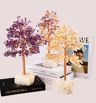 China China Wholesale Hot Sale Natural Money Tree Crystal Quartz Stone Lucky Tree Home Decorations for sale