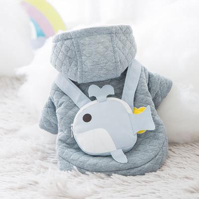 China 2021 New Cat Clothes Winter Clothes Cute Viable Cartoon Whale Warm Coat Cat Clothes Winter Hoodie for sale