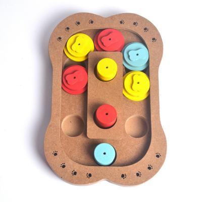 China Sustainable High Quality Dog Puzzle Toys Multifunctional Wooden Interactive Feeding Pet Toys for sale