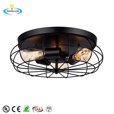 China Modern Bedroom Living Room Black E26 Lamp Ceiling Chandelier Three Lamp Chandelier for sale