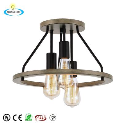 China Hot Selling Porch Ceiling Chandelier E26 Indoor Surface Mounted Small Light 3 Lights Ceiling Chandelier for sale