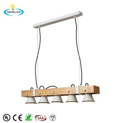 China Simple Modern Wood Modern Home Decoration Living Room Chandelier Study Room Indoor Chandelier Light for sale