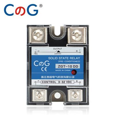 China CG's single-phase sealed DC. SSR-10DD 25DD 40DD SSR Control DC Heatsink 3-32VDC to 5-220VDC 10A 25A 40A DD Solid State Relay for sale