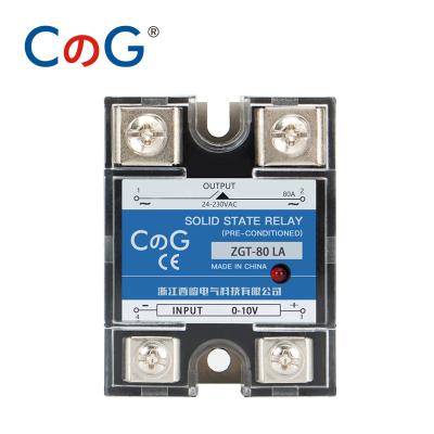 China CG LA Type Single Phase Input Voltage 0-10V OR 4-20mA Sealed Linear Proportional Controller. 80A for PLC Equipment Solid State Relay for sale