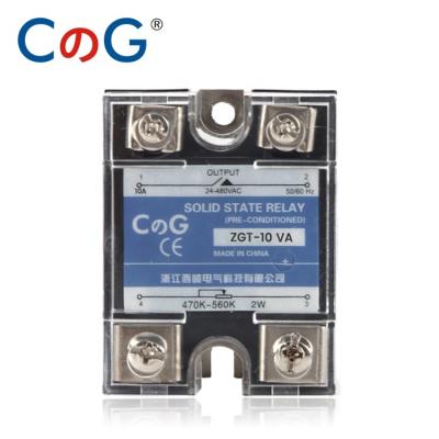 China CG Single Phase Voltage Regulator Relay Radiator 10A 25A 40A VA Sealed Solid State Relay. SSR-10VA 25VA 40VA SSR for sale