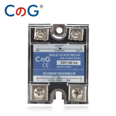 China CG Single Phase Voltage Regulator Relay Radiator 60A 80A 100A VA Sealed Solid State Relay. SSR-60VA 80VA 100VA SSR for sale