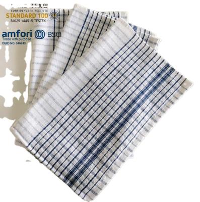 China Disposable CHECK COTTON AND POLYESTER TEA TOWEL BLUE AND WHITE TOWELS TABLE FARMHOUSE KITCHEN DECOR CUSTOMIZED DINING TOWELS for sale