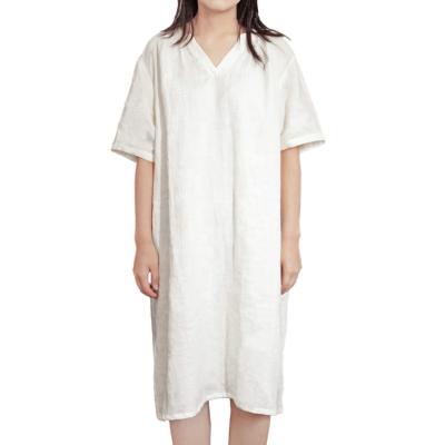 China 100%Washed Homewear QUICK DRY Canvas Sleep Wear Nights Dress For Pregance Women for sale