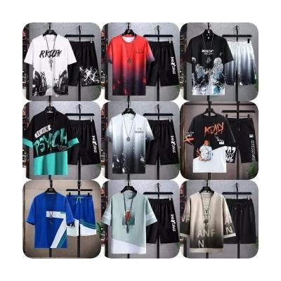 China QUICK DRY Shirts Mens T-Shirt And Shorts Sets Summer Male Tops And Pants Fits New Sports Running Set Streetwear Tops T-shirts for sale