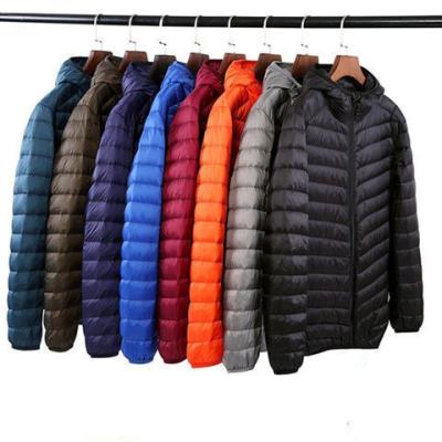 China QUICK DRY Mens Stripper Jacket With Hood Ultra Lightweight Packable Quilted Hooded Bubble Down Thick Insulated Winter Jackets Outwear for sale