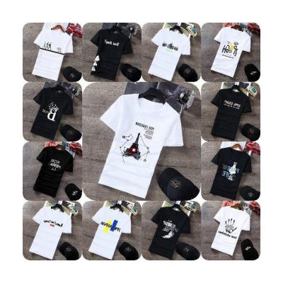 China Anti-Wrinkle Mens Casual Letter Slogan Print T-shirt Tops Short Sleeve Summer Tee Top for sale