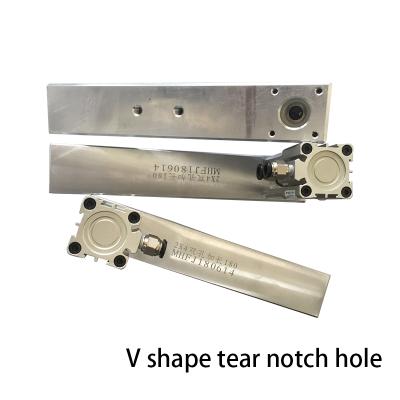 China Pneumatic Two V2*4mm Tear Notch Hole Puncher For Plastic Bag 2x4mm Extended 180mm for sale