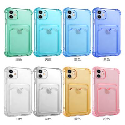 China Gradient Shockproof Cheap Color Style Wallet Card TPU Phone Case For Iphone 11 12 13 pro max for sale