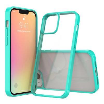 China Hot selling transparent clear hard shockproof acrylic tpu mobile phone shockproof case for iphone 13 for sale