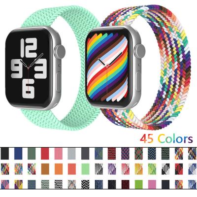 China Fabric Correas Sports Watch Strap Nylon Loop Woven Elastic Watch Bands For Apple Watch for sale