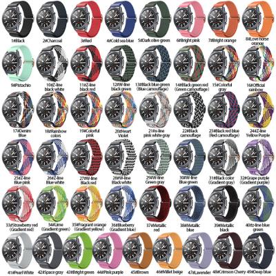 China Nylon Breathable Sports Braided Watch Strap No Gaps Nylon Buckle Smart Band For Samsung Galaxy Active For Huawei 22mm Watch 20mm for sale