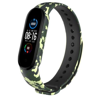 China Coolyep Watch Band Exquisite Workmanship Water Resistant Multiple Colors Silicone Watchbands Replacement Strap For MI Band 5 for sale