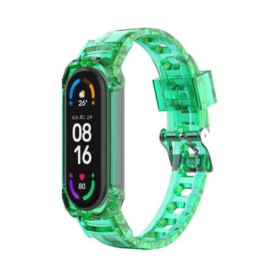 China New Arrival Sport Rubber Crystal TPU With Case Rugged Bumper Band For Xiaomi 3/4/5/6 MI Watch Strap for sale