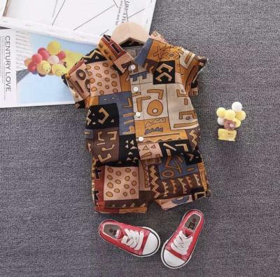 China Hip Hop Baby Boy Summer Hip Hop Clothing Set Fashion Matching Short Sleeve Shorts 2 Piece Set for sale