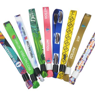 China High quality china promotion event festival wristbands/polyester wristbands/fabric woven wrist bands for sale